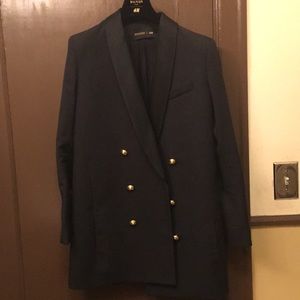 Balmain x H&M long black blazer